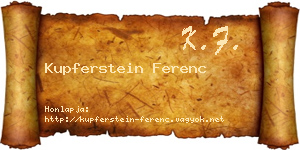 Kupferstein Ferenc névjegykártya