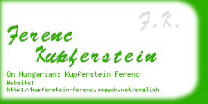ferenc kupferstein business card